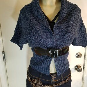 Derek Heart Belted One Button Short Sweater Size Large